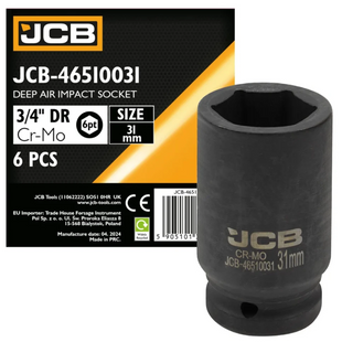 Головка торцевая ударная глубокая 3/4" 31 мм (6-гранная) JCB Tools JCB-46510031 59811 фото