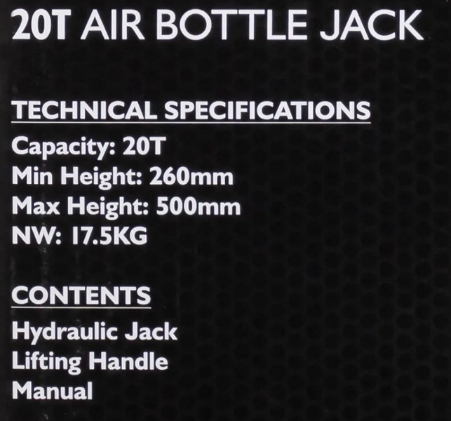 Домкрат пневматично-гідравлічний пляшкового типу 20т JCB Tools JCB-TQ20007 59869 фото