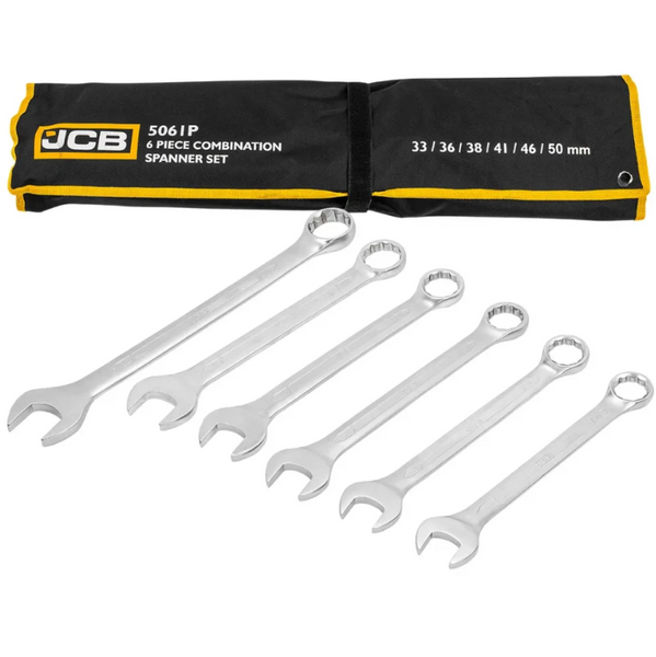 набор ключей рожково-накидных в чехле 6 ед. (33-50 мм) JCB Tools JCB-5061P 61293 фото