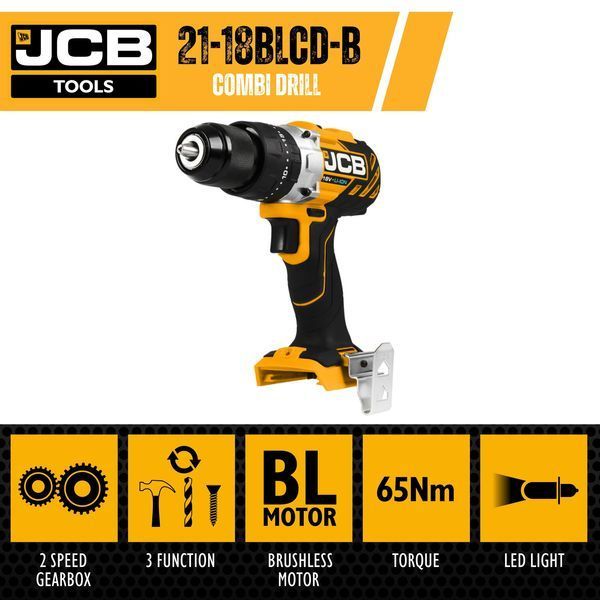 Аккумуляторная дрель-шуруповерт с комплектом JCB Tools JCB-18BLCD-2XB-E 57235 фото