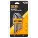 Haбир Г-подоб. ключей TORX 7ед. (T10H-T40H) JCB Tools JCB-5071 59311 фото 1