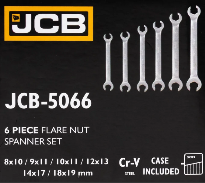 набор разрезных ключей в чехле 6 ед. JCB Tools JCB-5066 61296 фото