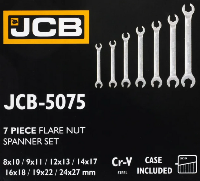 набор разрезных ключей в чехле 7 ед. JCB Tools JCB-5075 61297 фото