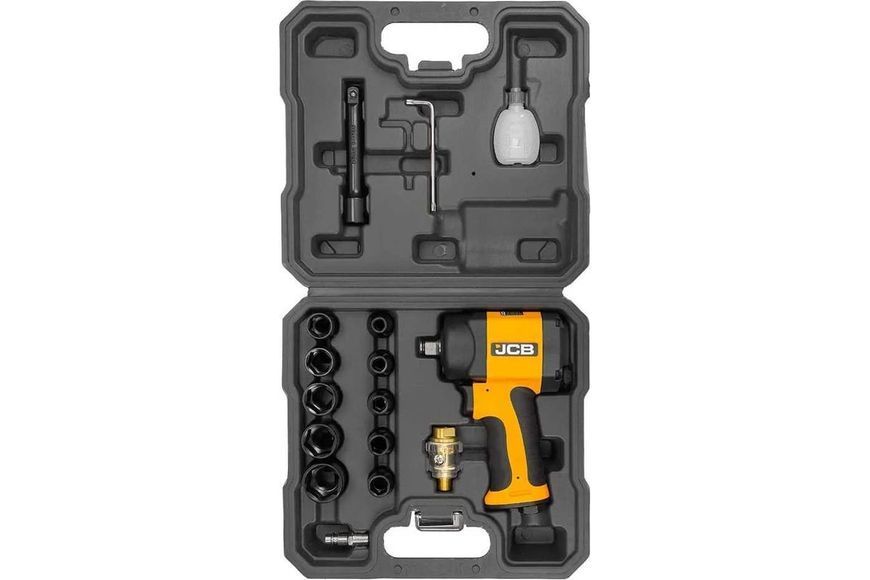 Гайковерт пневматичний ударинй 1/2" (з комплектом головок) JCB Tools JCB-RP9515 KIT 58331 фото