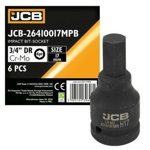 Головка-біта ударна HEX 3/4" 17 мм JCB Tools JCB-26410017MPB 59513 фото