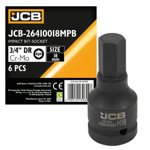 Головка-біта ударна HEX 3/4" 18 мм JCB Tools JCB-26410018MPB 59514 фото