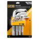 Haбир Г-подоб. ключей HEX 13 ед. (2 мм-19 мм) JCB Tools JCB-5137 59320 фото 1