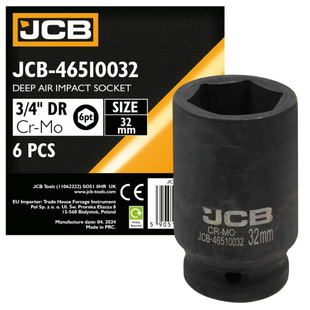 Головка торцевая ударная глубокая 3/4" 32 мм (6-гранная) JCB Tools JCB-46510032 59812 фото