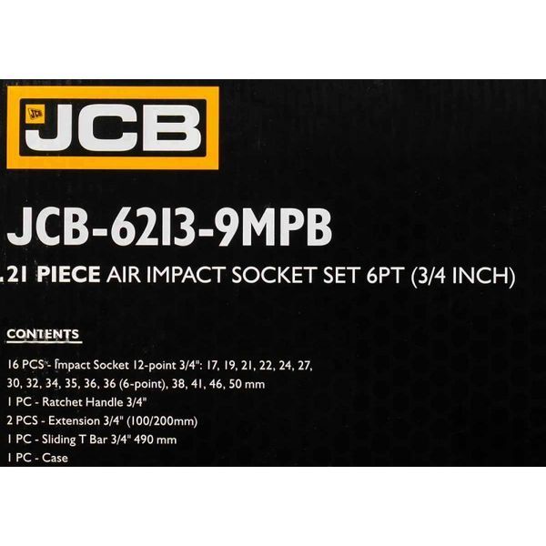 Набор инструментов ударных 21 ед. 3/4" (12гр.) JCB Tools JCB-6213-9MPB 59076 фото