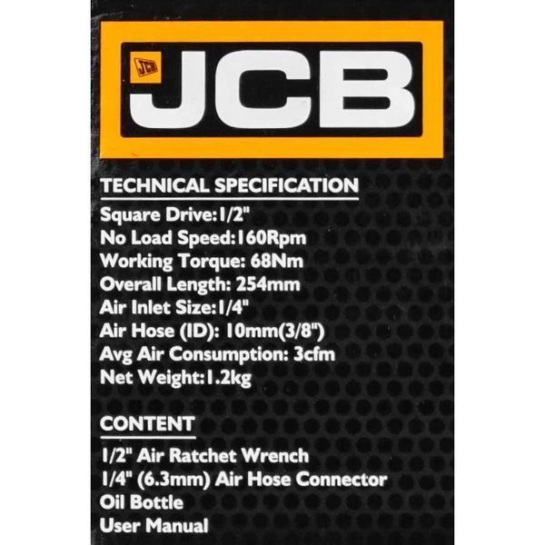 Тріскачка пневматична 1/2" 68 Нм JCB Tools JCB-RP7408 58335 фото
