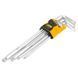 Haбир Г-подоб. ключей удлиненных с шаром HEX 9 ед. (1,5-10 мм) JCB Tools JCB-5093XLB 59314 фото 2