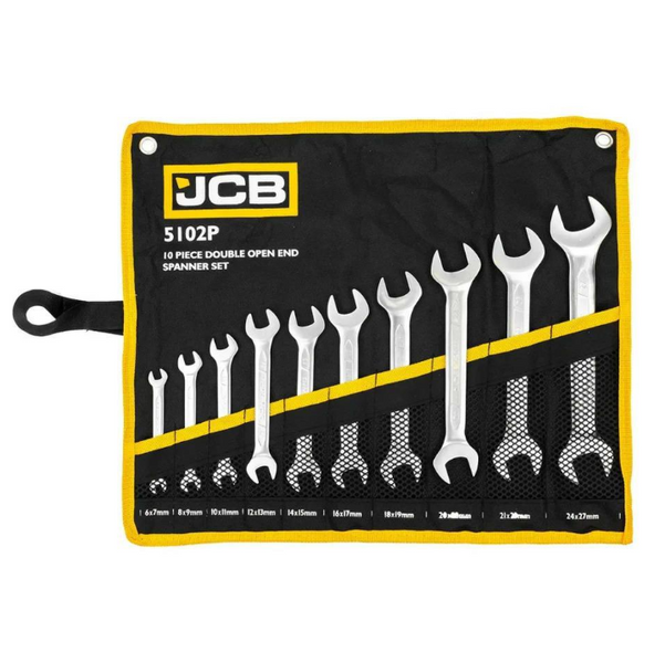 набор рожковых ключей в чехле 10 ед. (6-27 мм) JCB Tools JCB-5102P 61290 фото