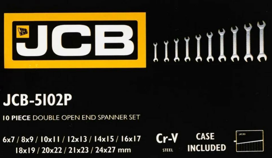 набор рожковых ключей в чехле 10 ед. (6-27 мм) JCB Tools JCB-5102P 61290 фото