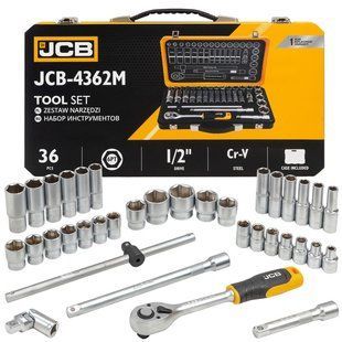 Набір інструменту комбінований 36 од. 1/2" (6-гр.) (8-32 мм) JCB Tools JCB-4362M 60498 фото