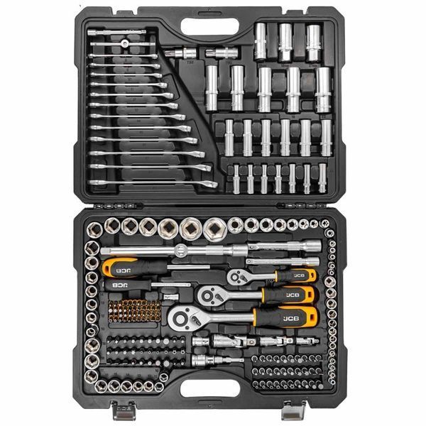 Набір інструменту комбінований 218 од. 1/4", 3/8", 1/2" (6-гр.) (4-22 мм) JCB Tools JCB-42182-5 59720 фото