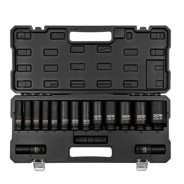 набор головок ударных глубоких 15 ед. 1/2" (12-гр.) JCB Tools JCB-4166D-9MPB 60551 фото