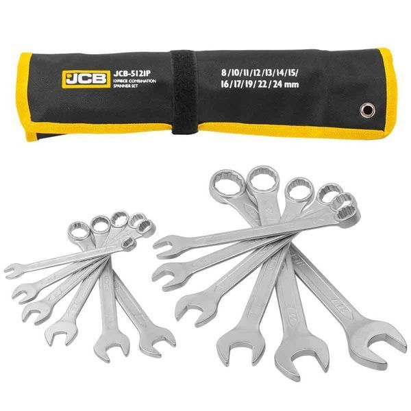 набор ключей рожково-накидных в чехле 12 ед. (8-24 мм) JCB Tools JCB-5121P 57158 фото