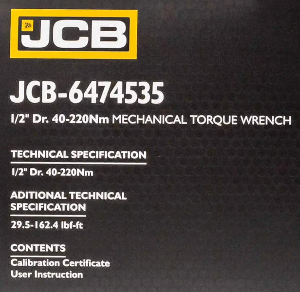 Динамометричний ключ 1/2" (40-220 Нм) JCB Tools JCB-6474535 58601 фото
