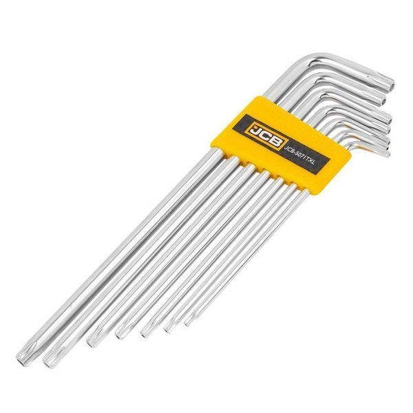 Набор Г-подоб. ключей экстра длинных с отверстием TORX 7 ед. (T10H-T40H) JCB Tools JCB-5071TXL 59737 фото
