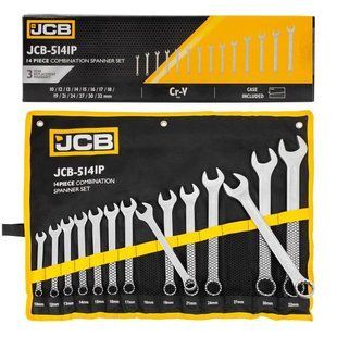 Набір ключів рожково-накидних в чохлі 14 од. (10-32 мм) JCB Tools JCB-5141P 57160 фото
