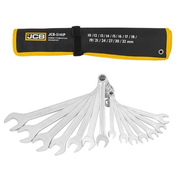 Набір ключів рожково-накидних в чохлі 14 од. (10-32 мм) JCB Tools JCB-5141P 57160 фото