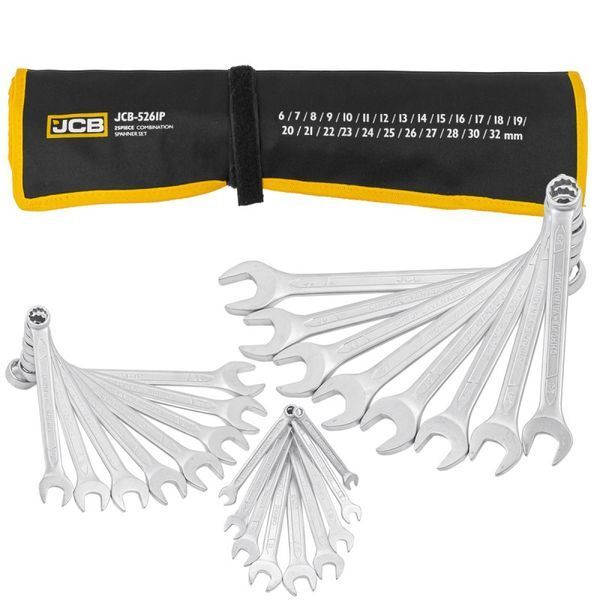 Набор ключей рожково-накидных в чехле 25 ед. (6-32 мм) JCB Tools JCB-5261P 57166 фото