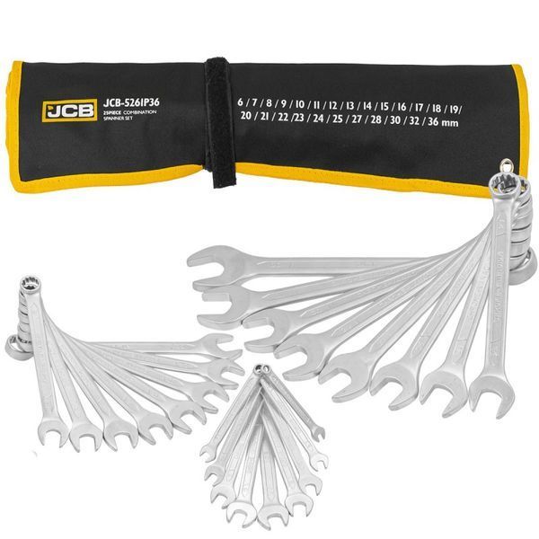 Набір рожково-накидних ключів в чохлі 25 од. (6-36 мм) JCB Tools JCB-5261P36 57167 фото