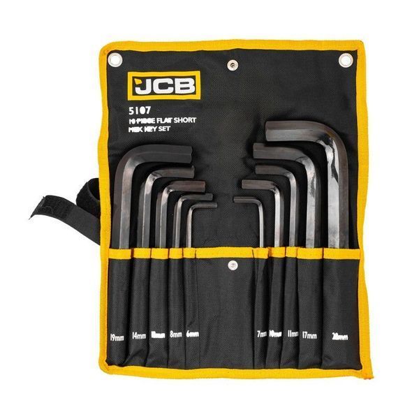 Haбир Г-подоб. ключей HEX 10 ед. (6-22 мм) в чехле JCB Tools JCB-5107 60960 фото