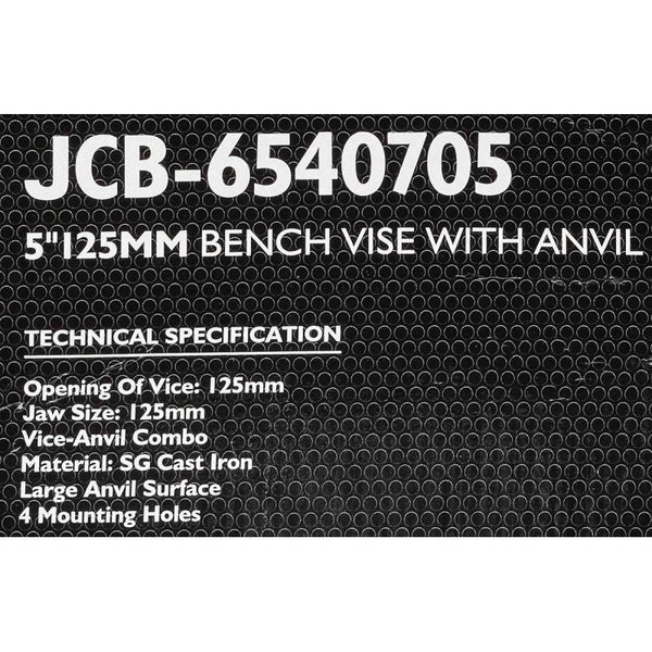 Тиски стальные с наковальней 5" (125мм) JCB Tools JCB-6540705 58993 фото