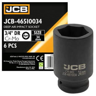 Головка торцевая ударная глубокая 3/4" 34 мм (6-гранная) JCB Tools JCB-46510034 59814 фото